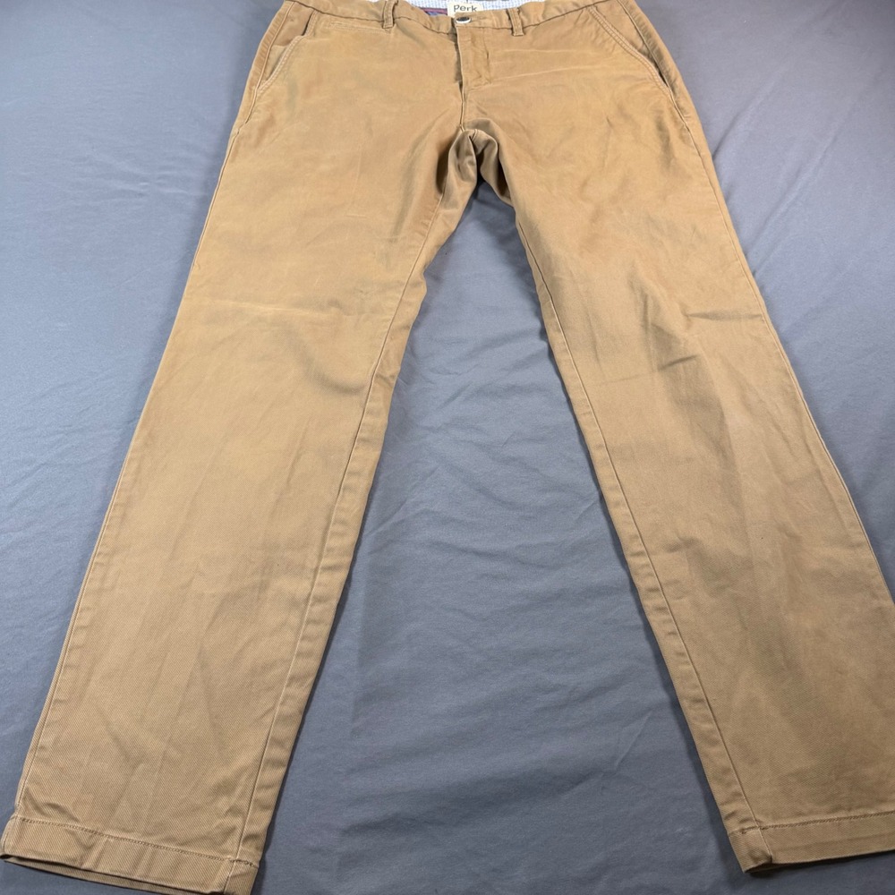 Perk Feel Good Chino Slim Fit Stretch Pants Tan Khaki 34/32 Mens